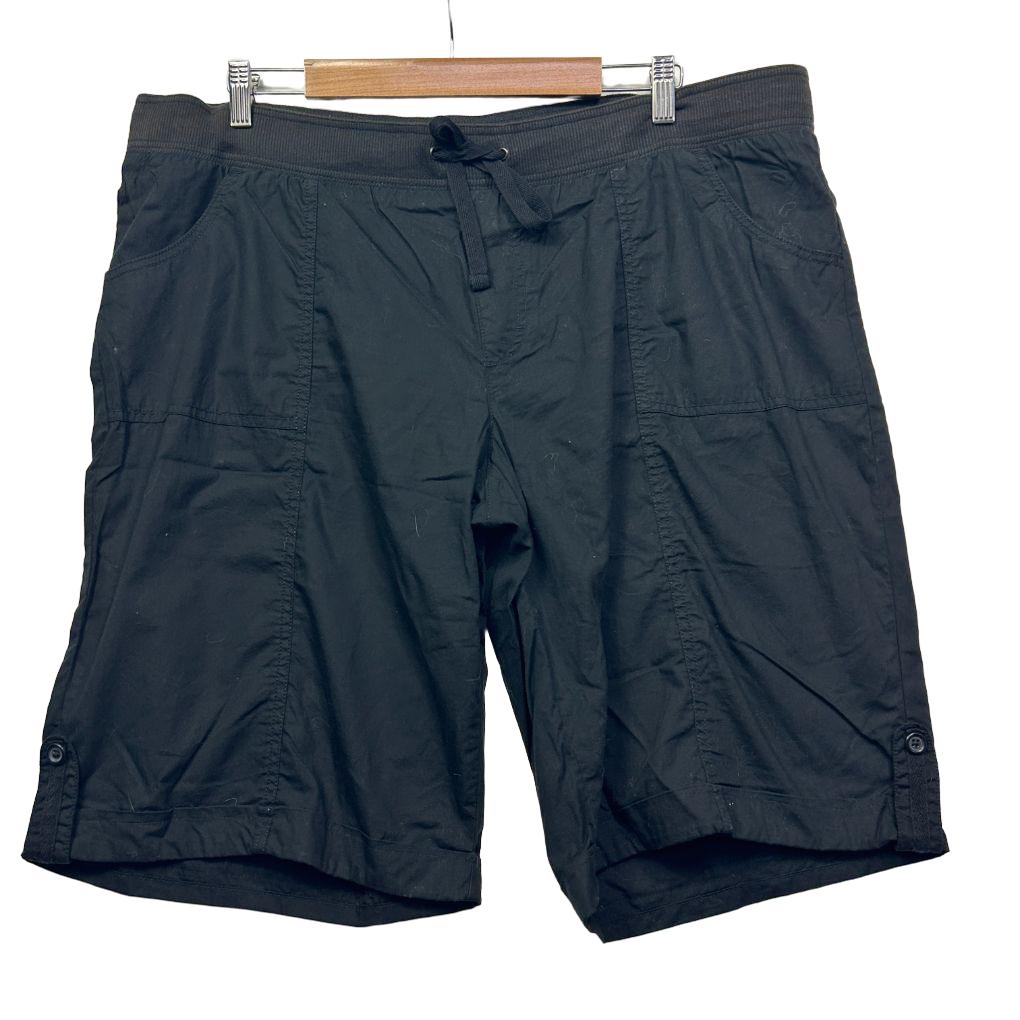 Dark navy cargo shorts front view