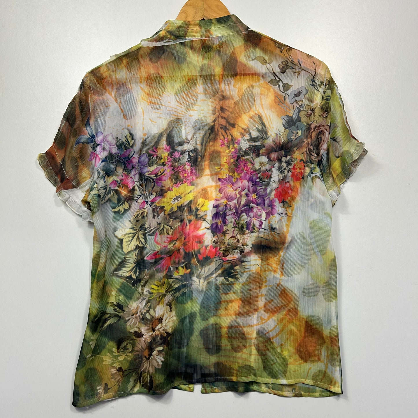 Multicoloured floral shirt back view