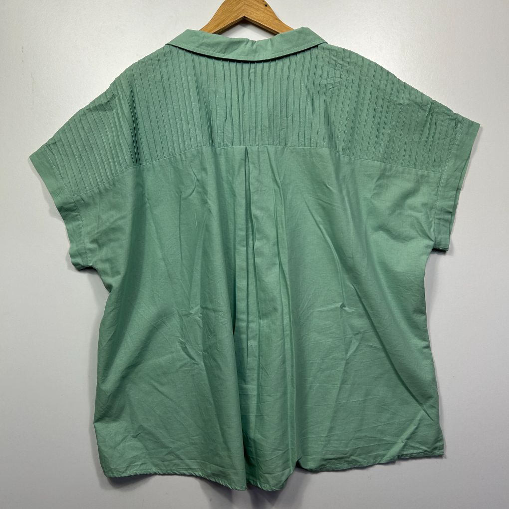 Sage green shirt back view
