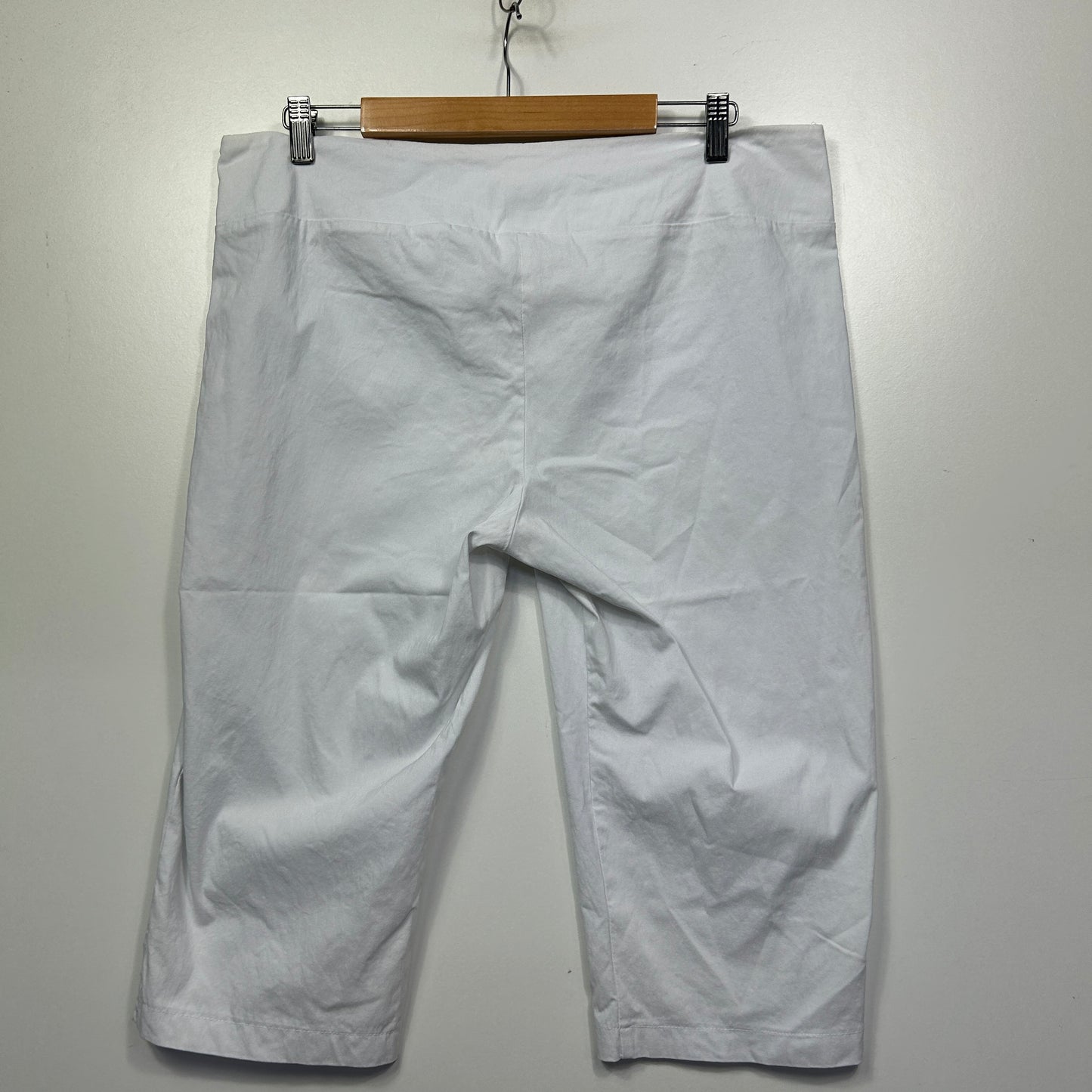 White capri pants front view