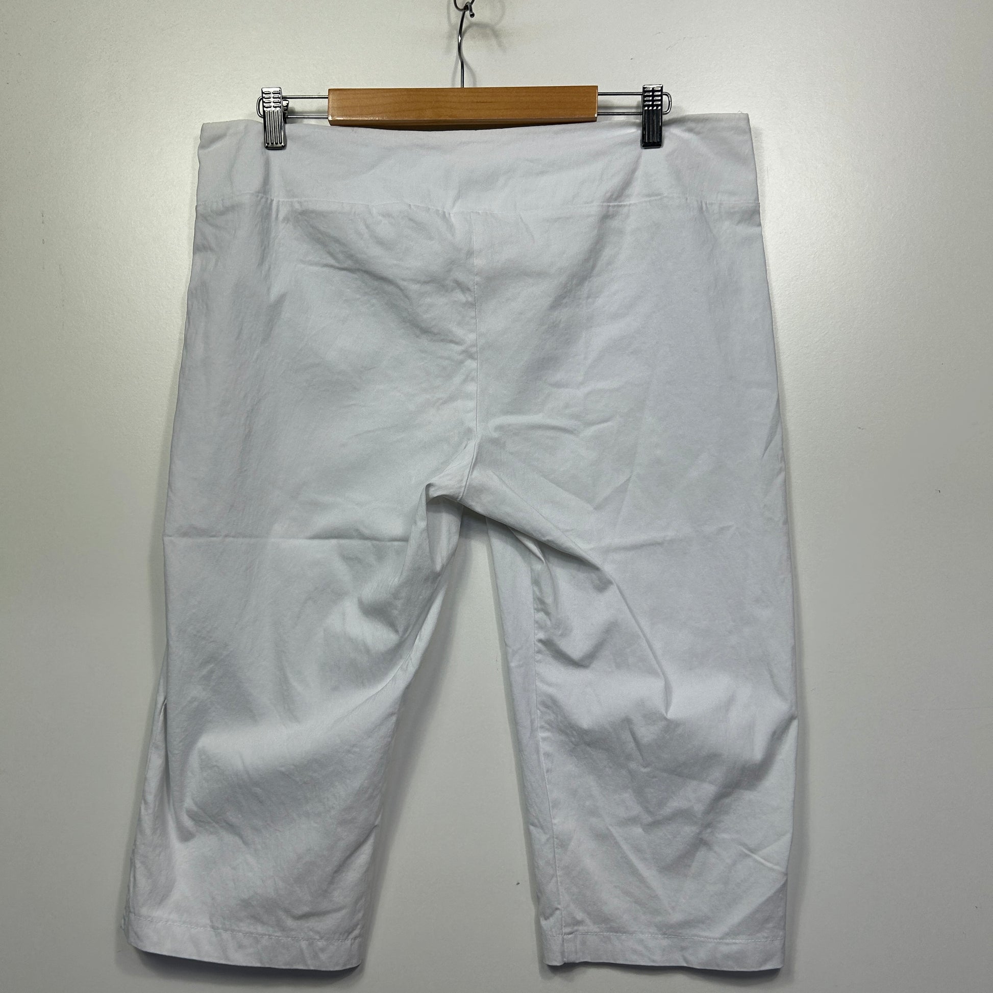 White capri pants front view