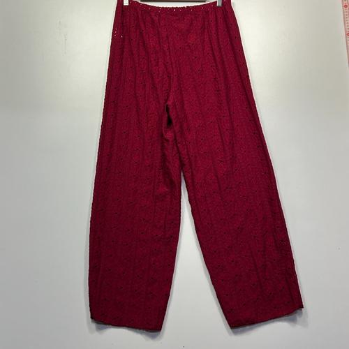 Shein Curve Burgundy Textured Wide Leg Pants - Size 0XL