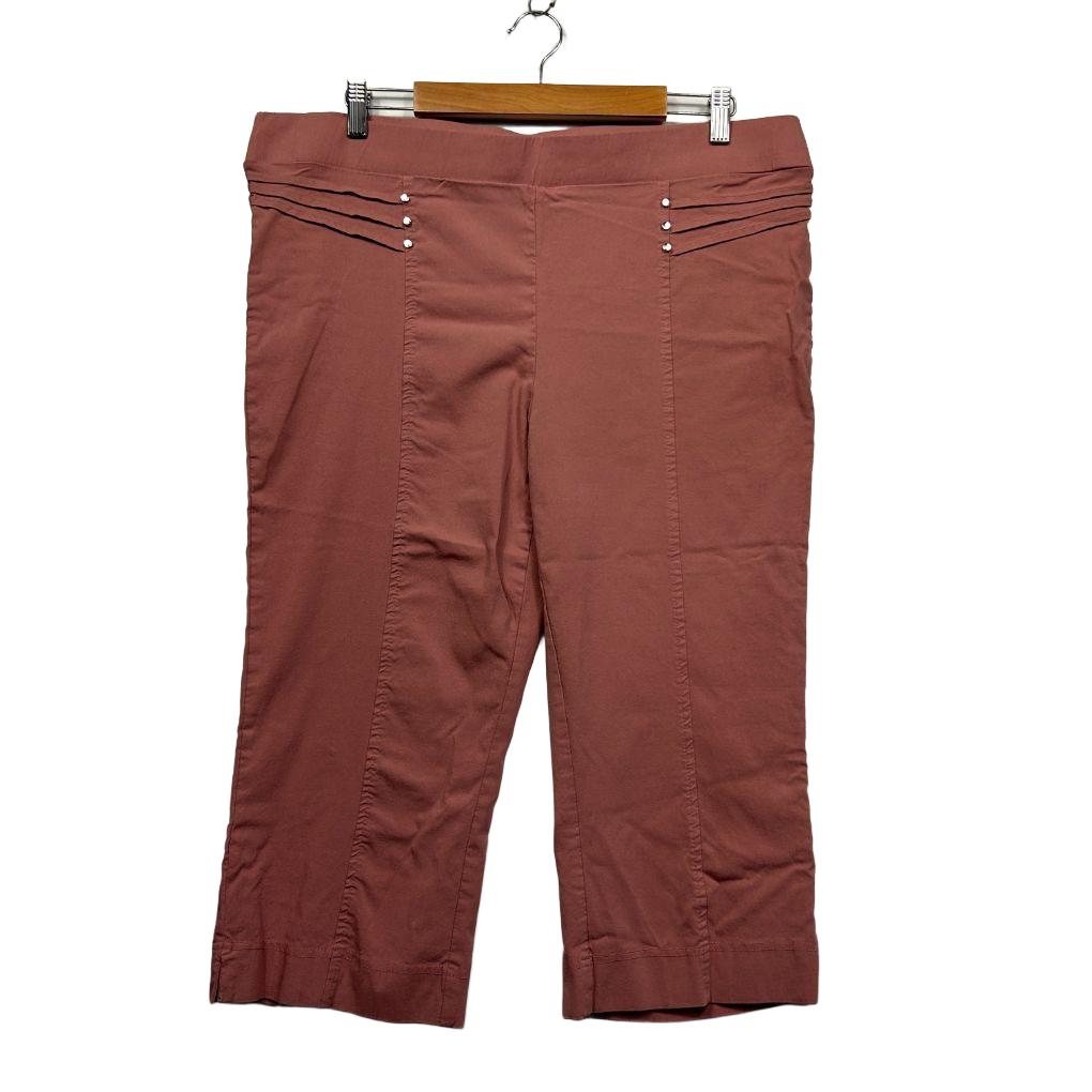 Rockmans Dusty Pink Cropped Pants - Size 18