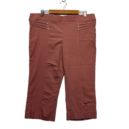 Rockmans Dusty Pink Cropped Pants - Size 18