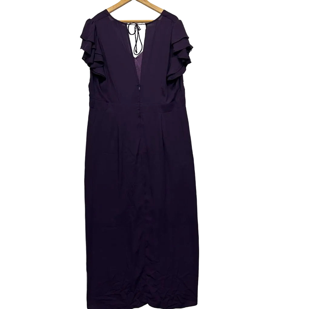 Dark purple maxi dress front view
