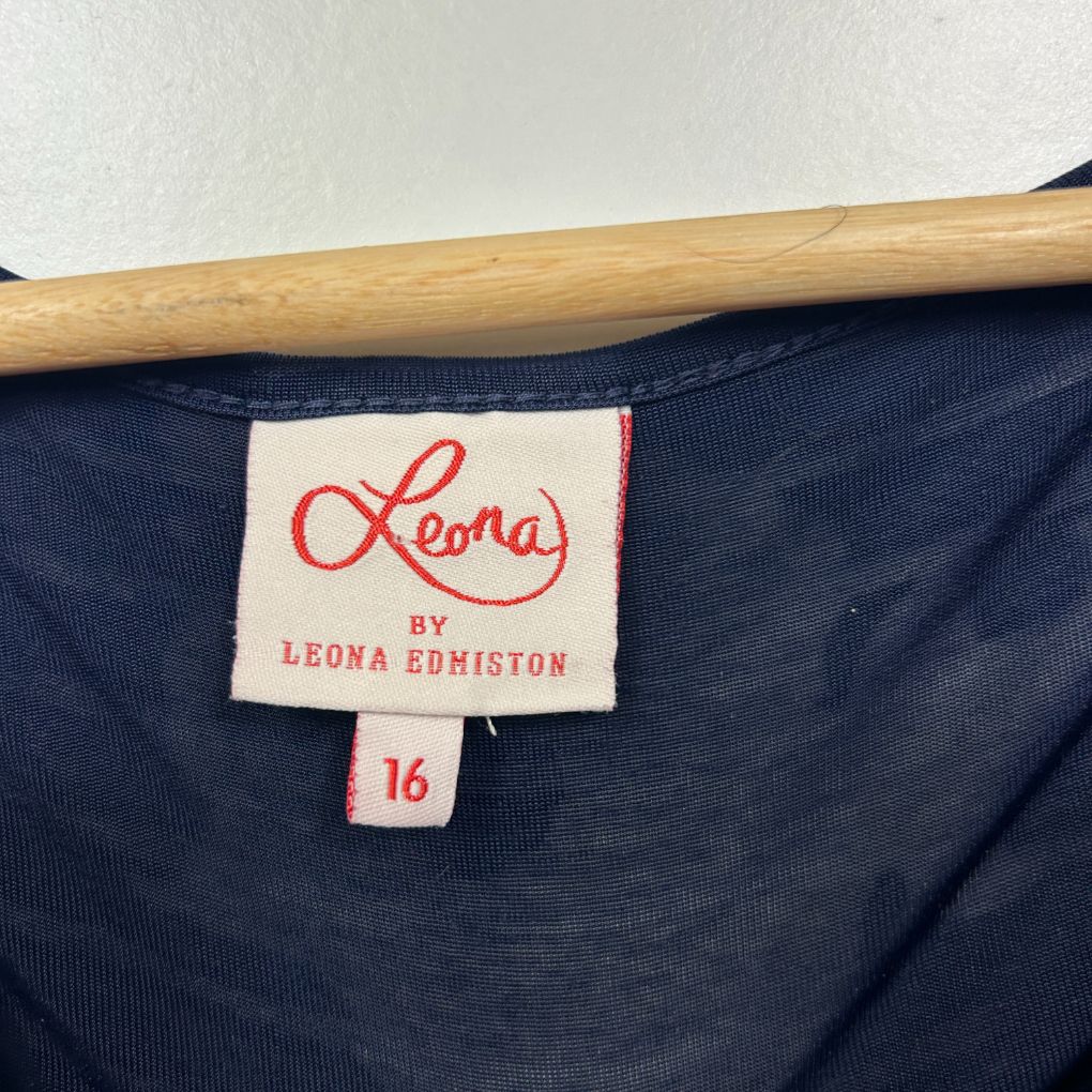 Navy blue top label detail view