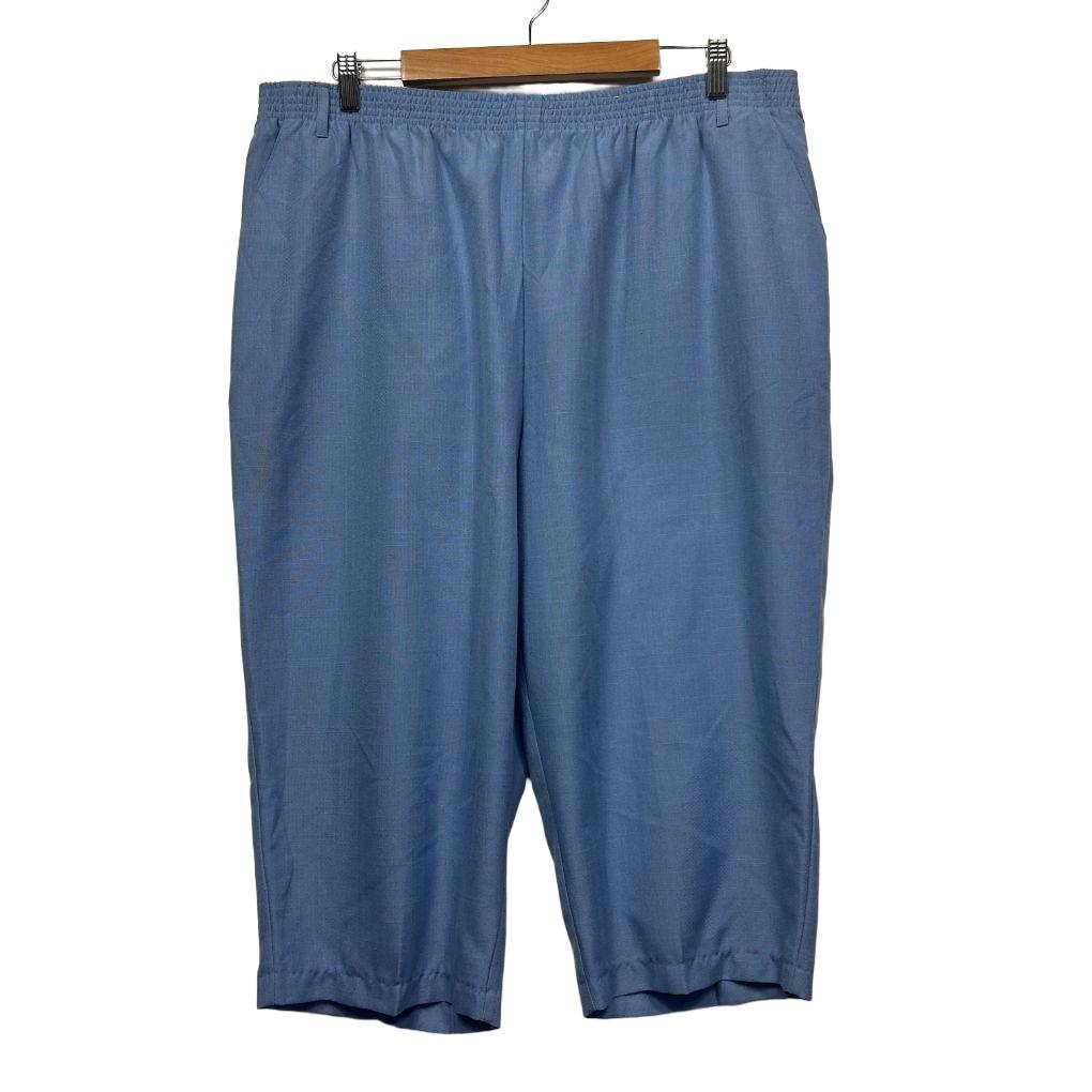 Blue capri pants front view