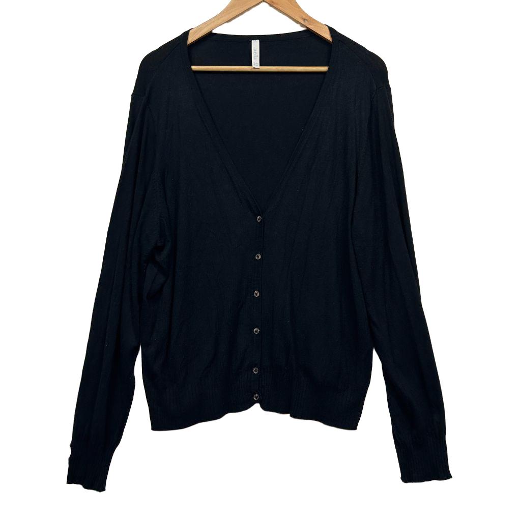 Black cardigan front view