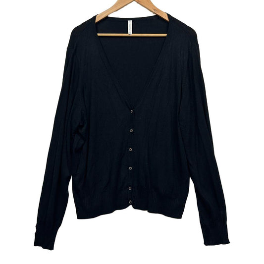 Black cardigan front view