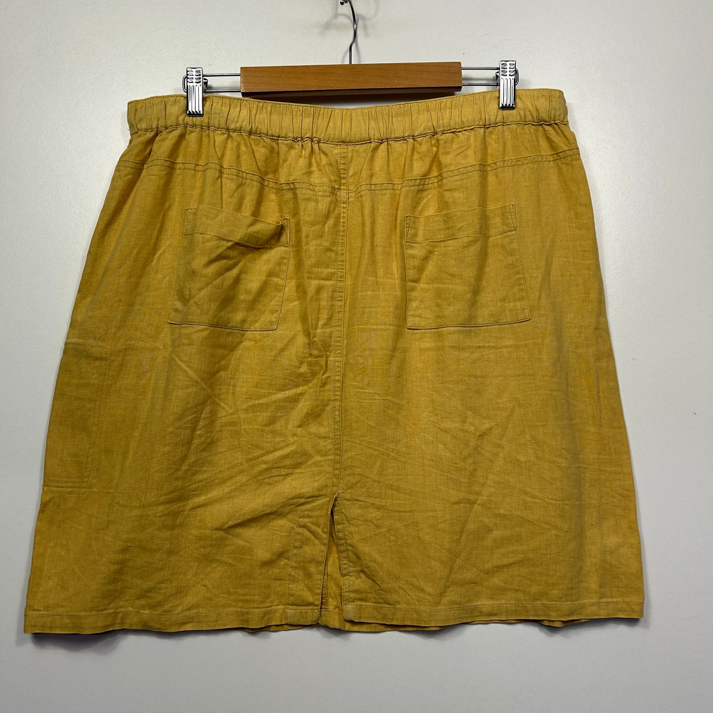 Mustard yellow shorts front view