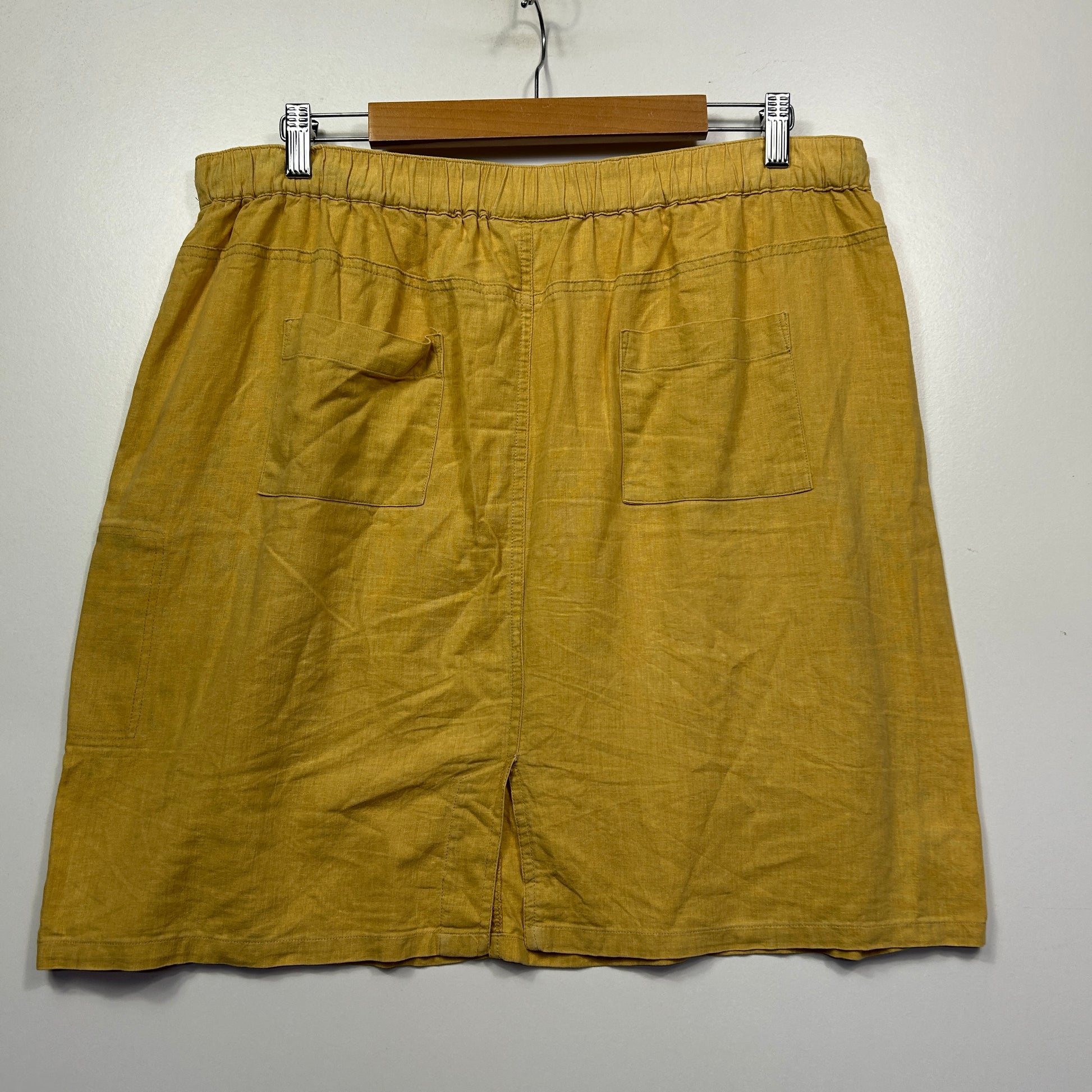 Mustard yellow shorts front view