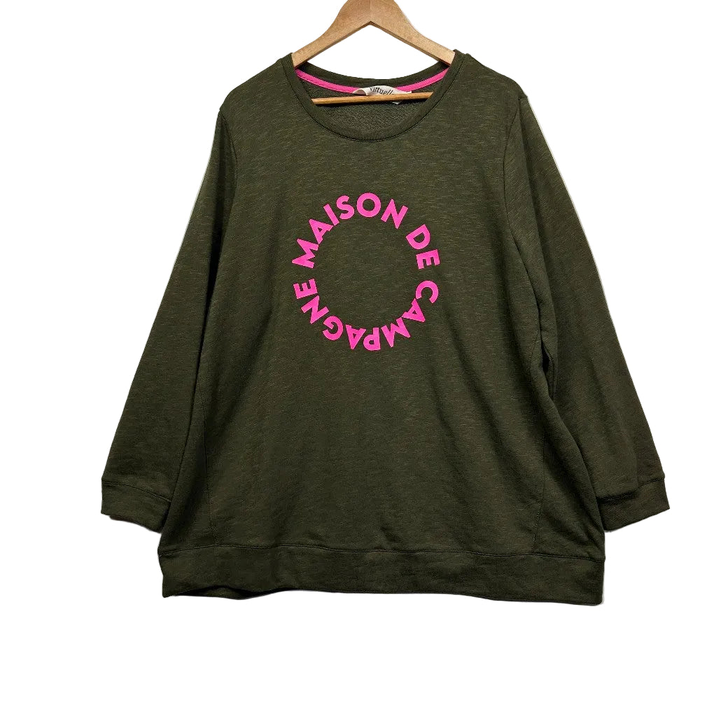 Virtuelle Khaki Graphic Sweatshirt - Size L