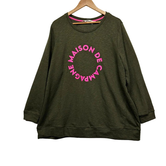 Virtuelle Khaki Graphic Sweatshirt - Size L