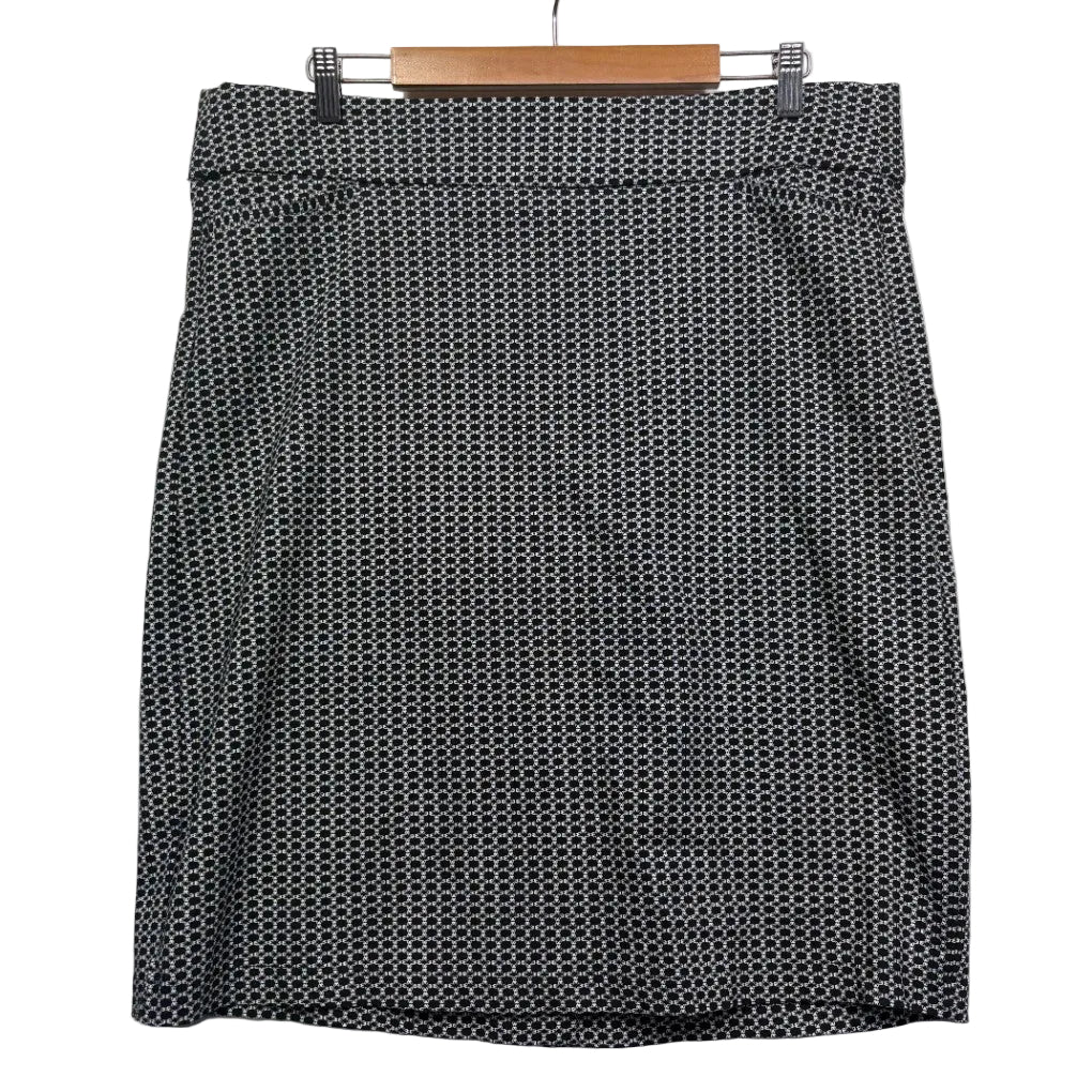Black and white polka dot skirt front view
