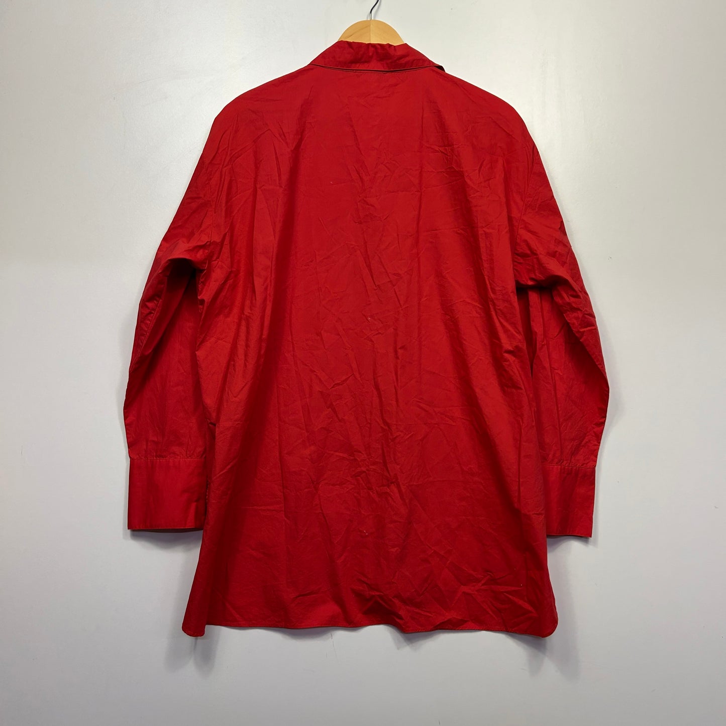 Red shirt back view