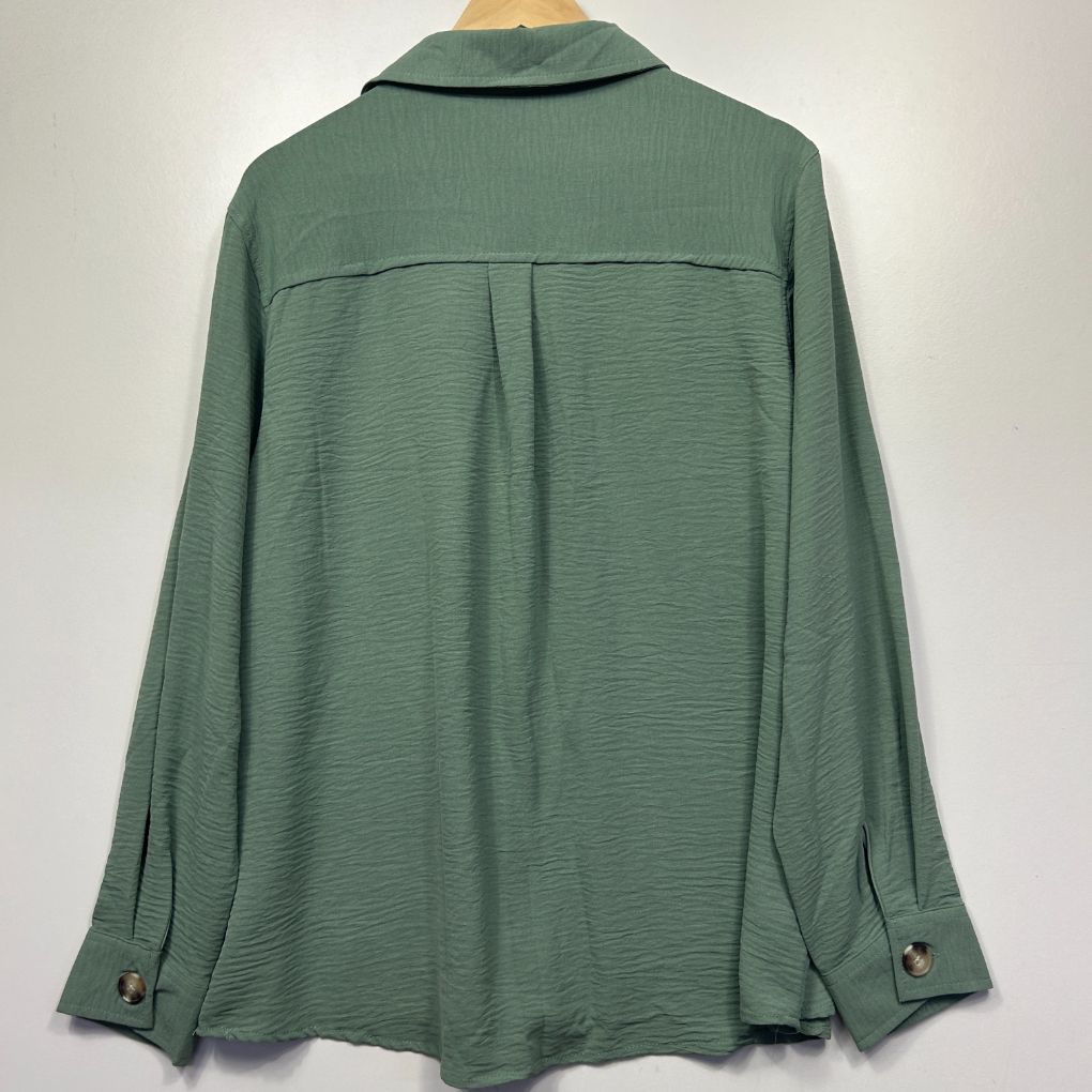 Sage green shirt back view