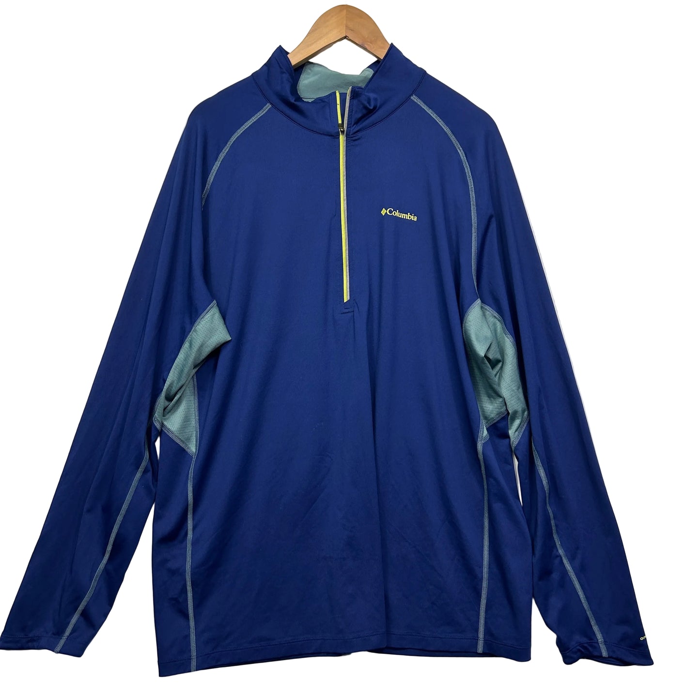Navy blue athletic jacket front view