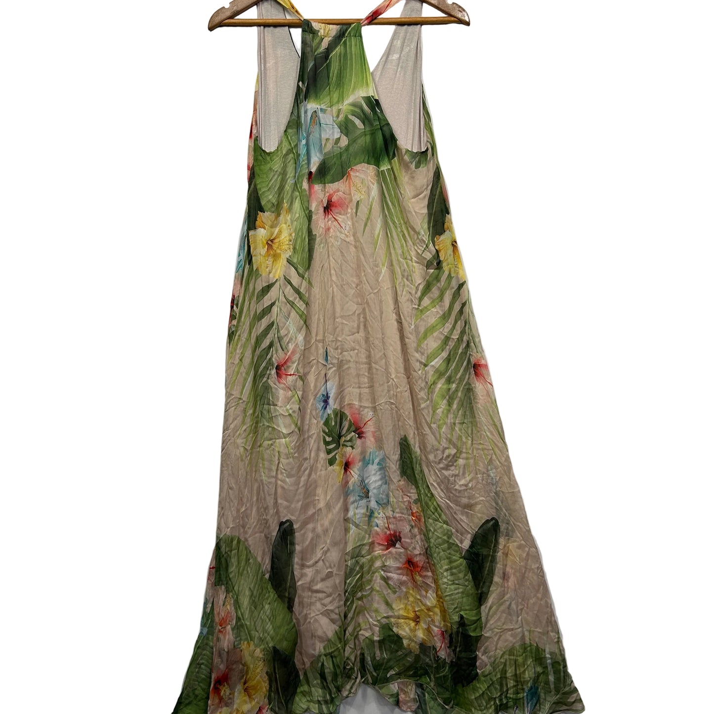 Beige floral dress front view