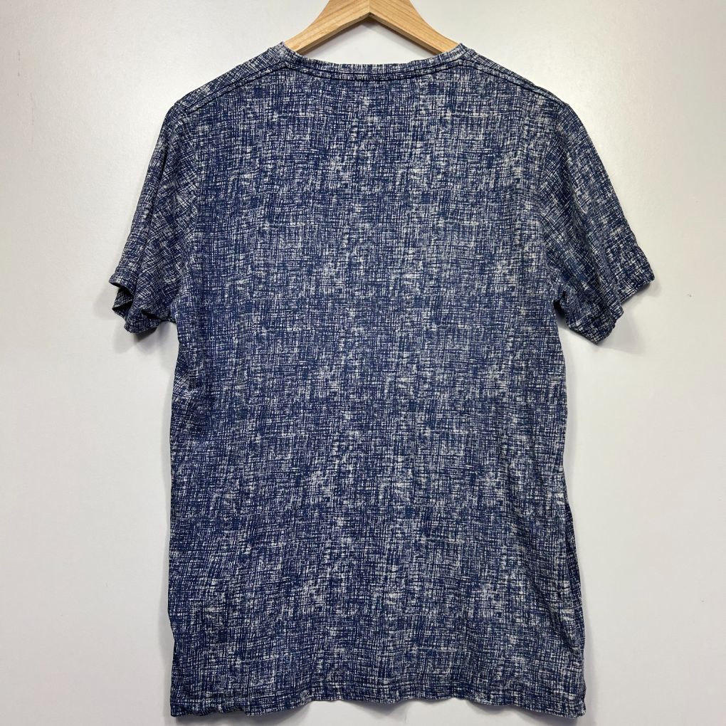 Navy blue textured t-shirt front view