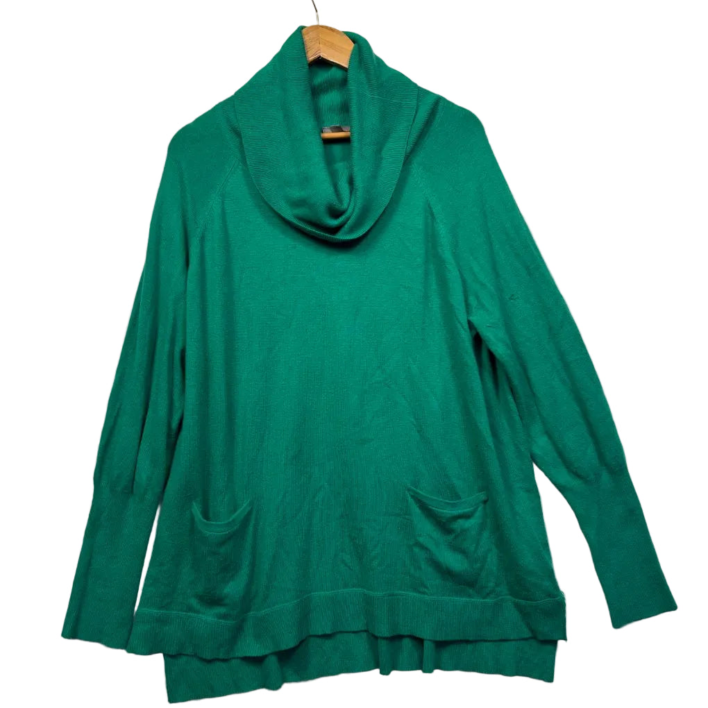 Sussan Green Wool Blend Knit Pullover - Size XL