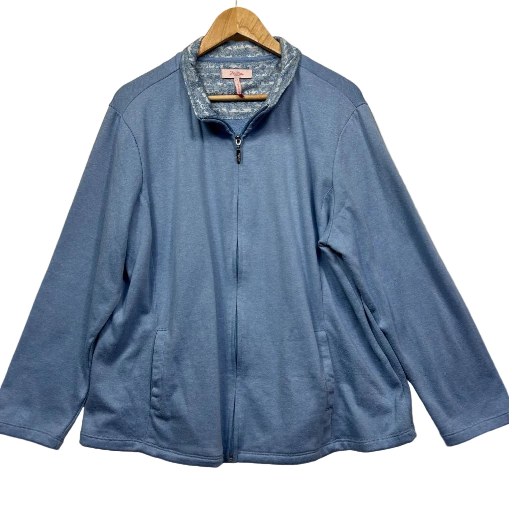 Millers Blue Cotton Zip Jumper - Size 18