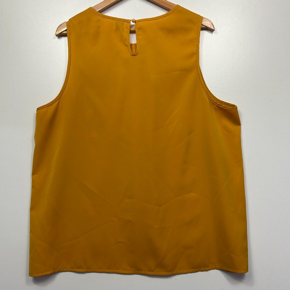 Gold sleeveless tank top front view