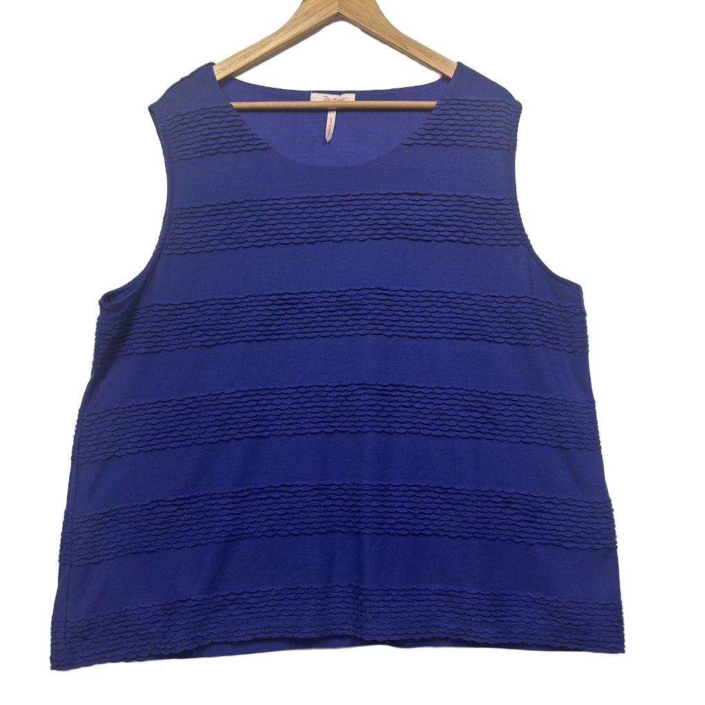 Blue sleeveless top front view