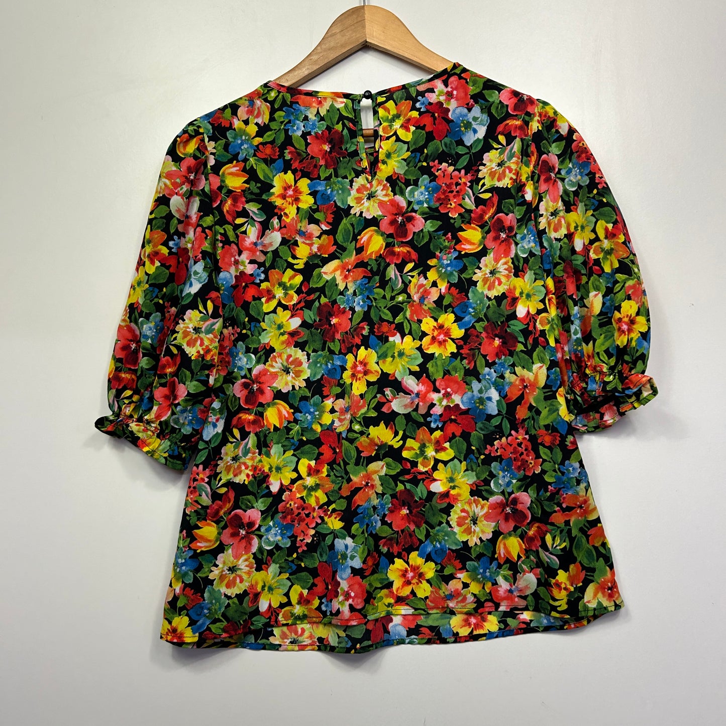 Multicoloured floral blouse front view
