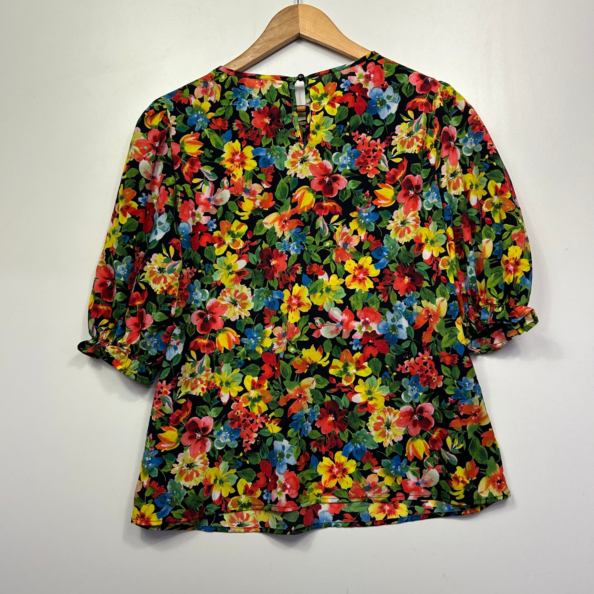 Multicoloured floral blouse front view