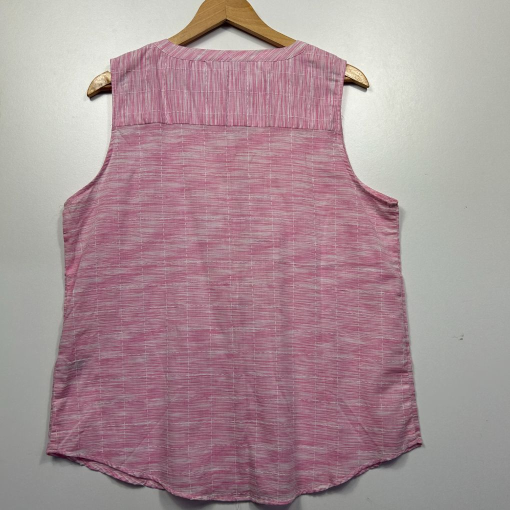 Pink sleeveless tank top front view