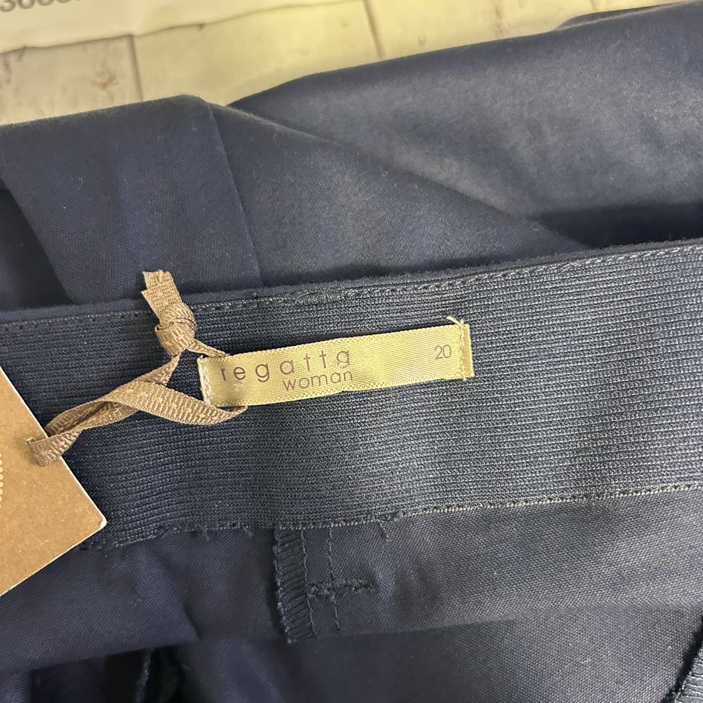 Navy trousers label detail view