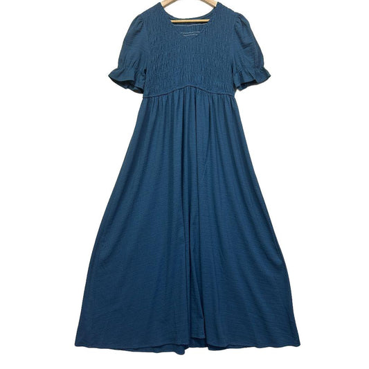 Blue maxi dress front view