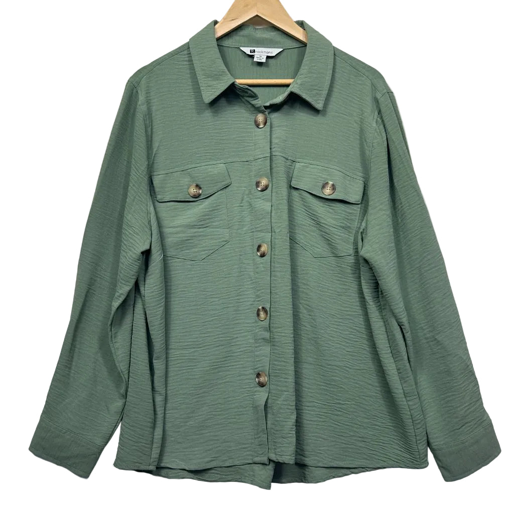 Sage green shirt front view