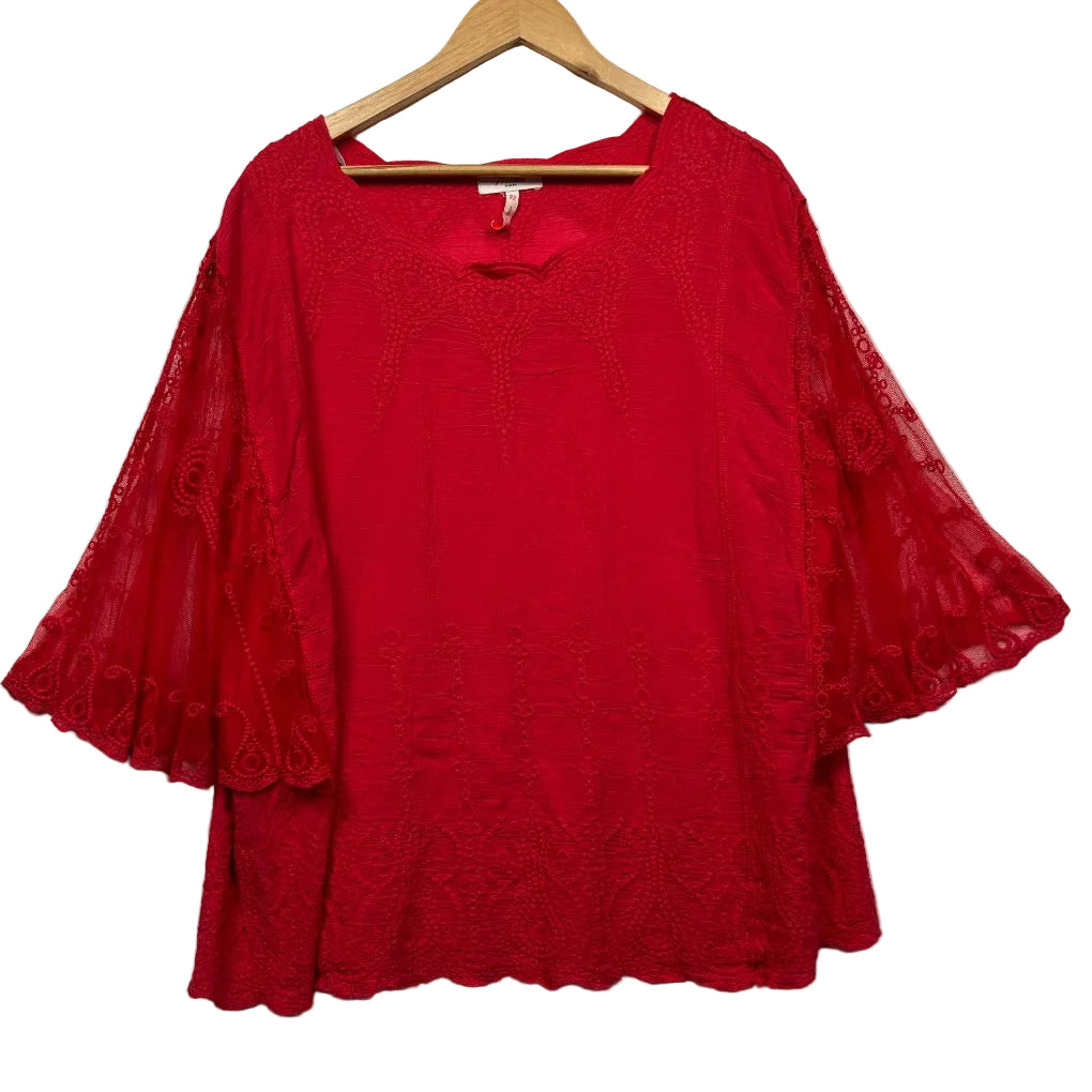 Red blouse front view