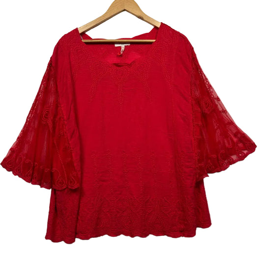 Red blouse front view