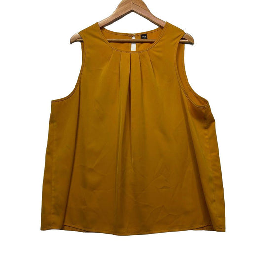 Mustard yellow sleeveless top front view