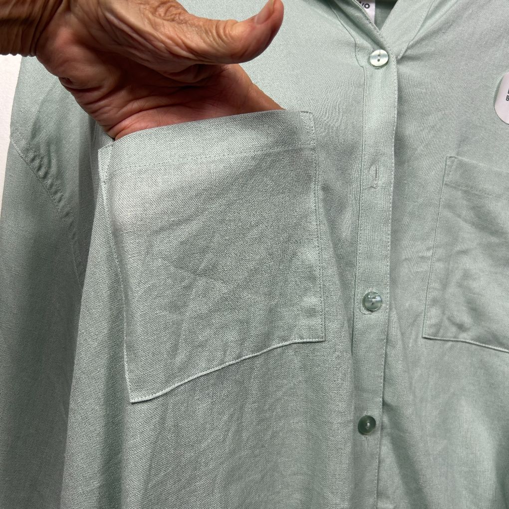 Light grey linen shirt front view