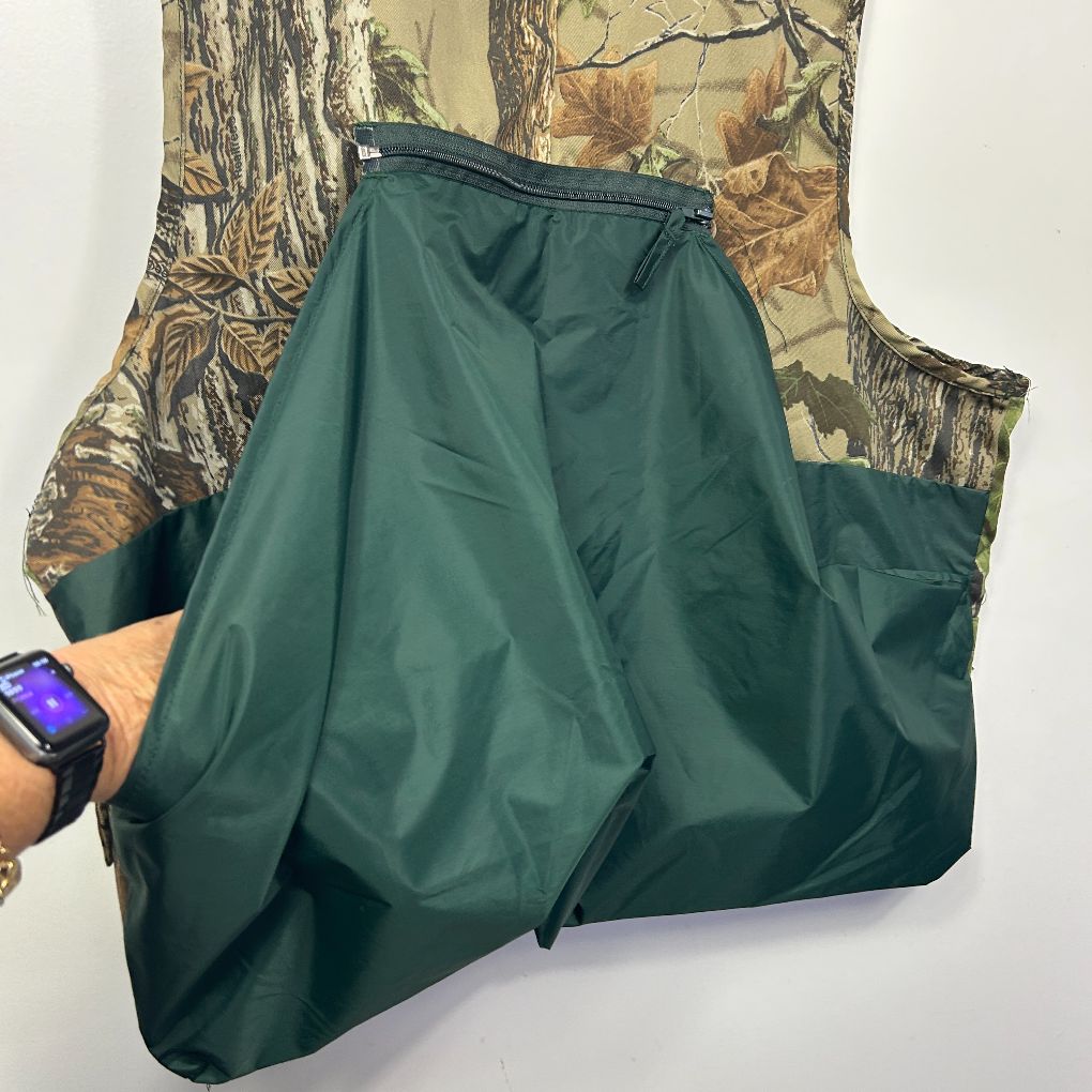 Green nylon jacket front view