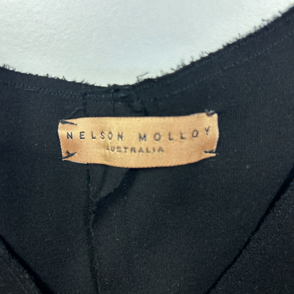 Black clothing label detail view