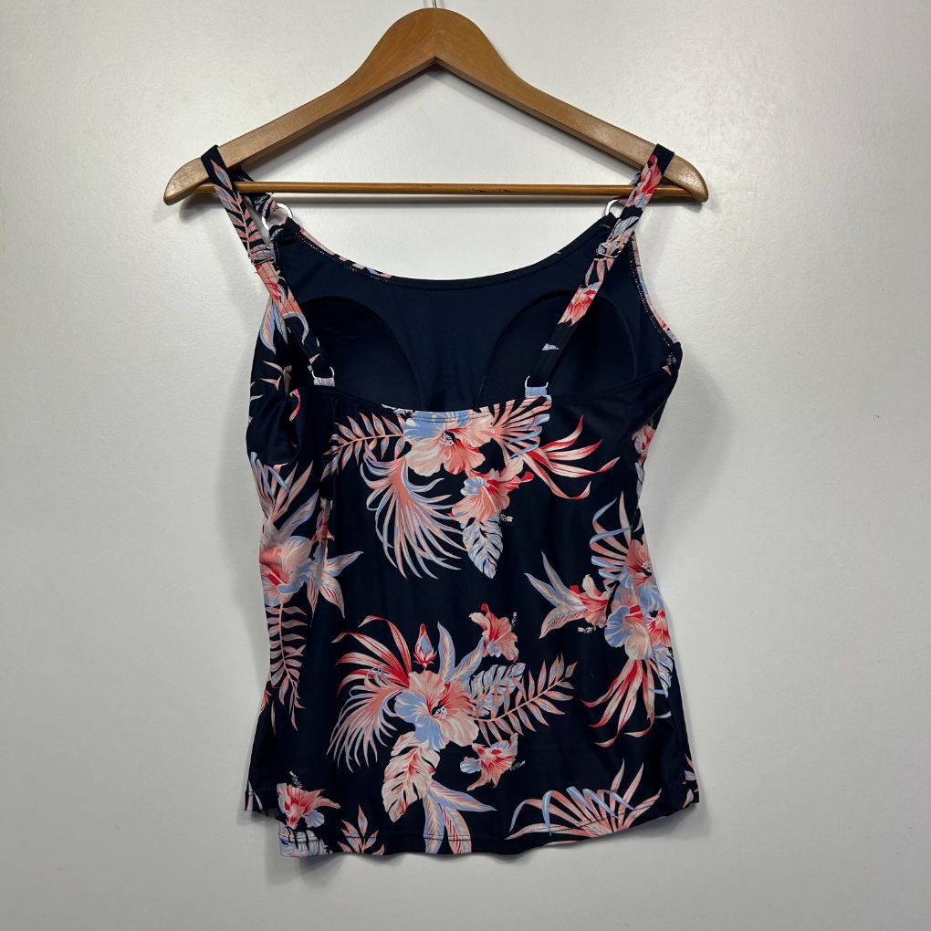 Navy floral cami top front view