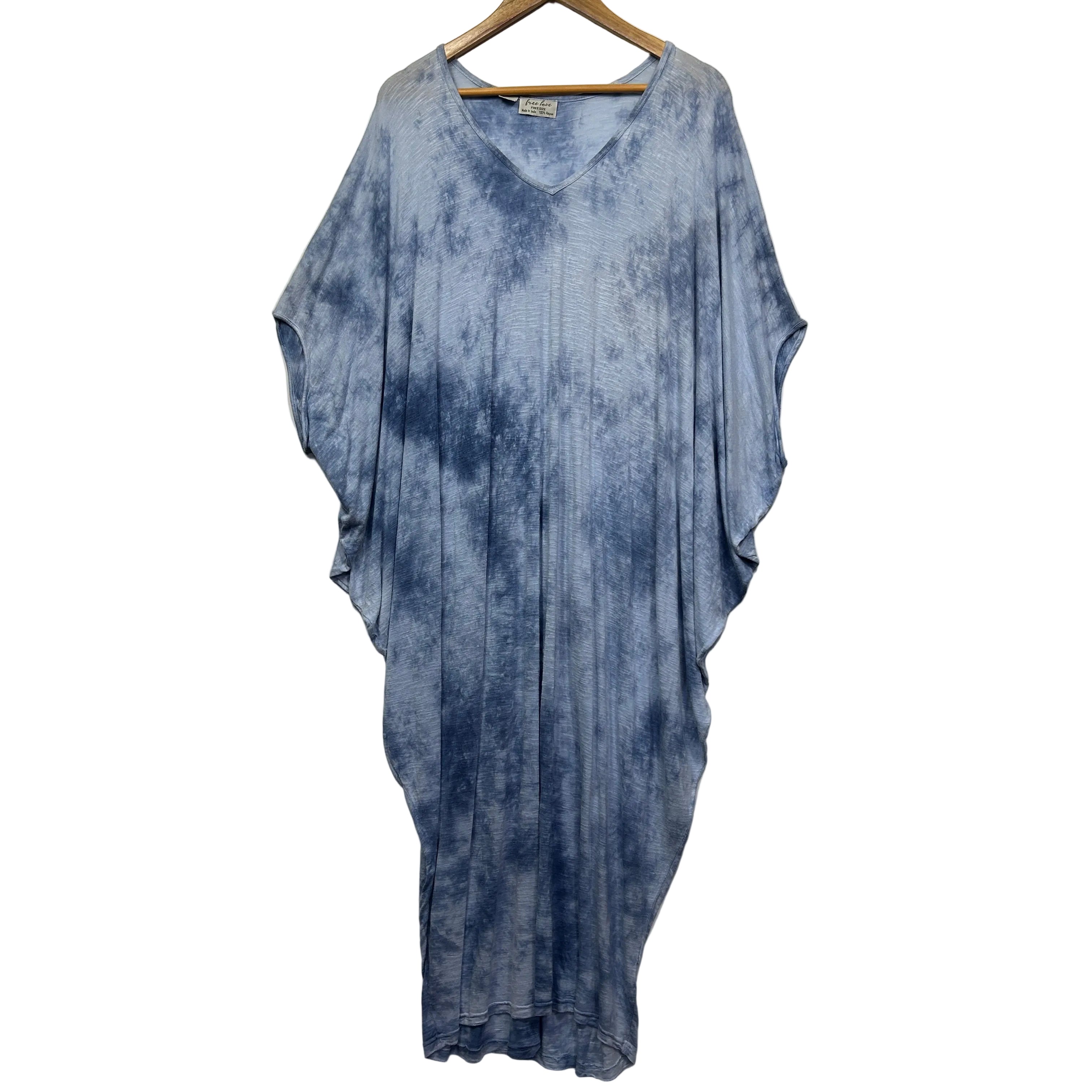 Tree of Life Free Love Blue Tie-Dye Kaftan - One Size