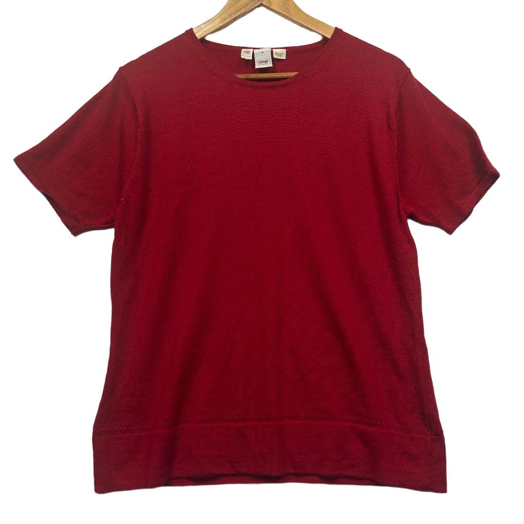 Burgundy t-shirt front view