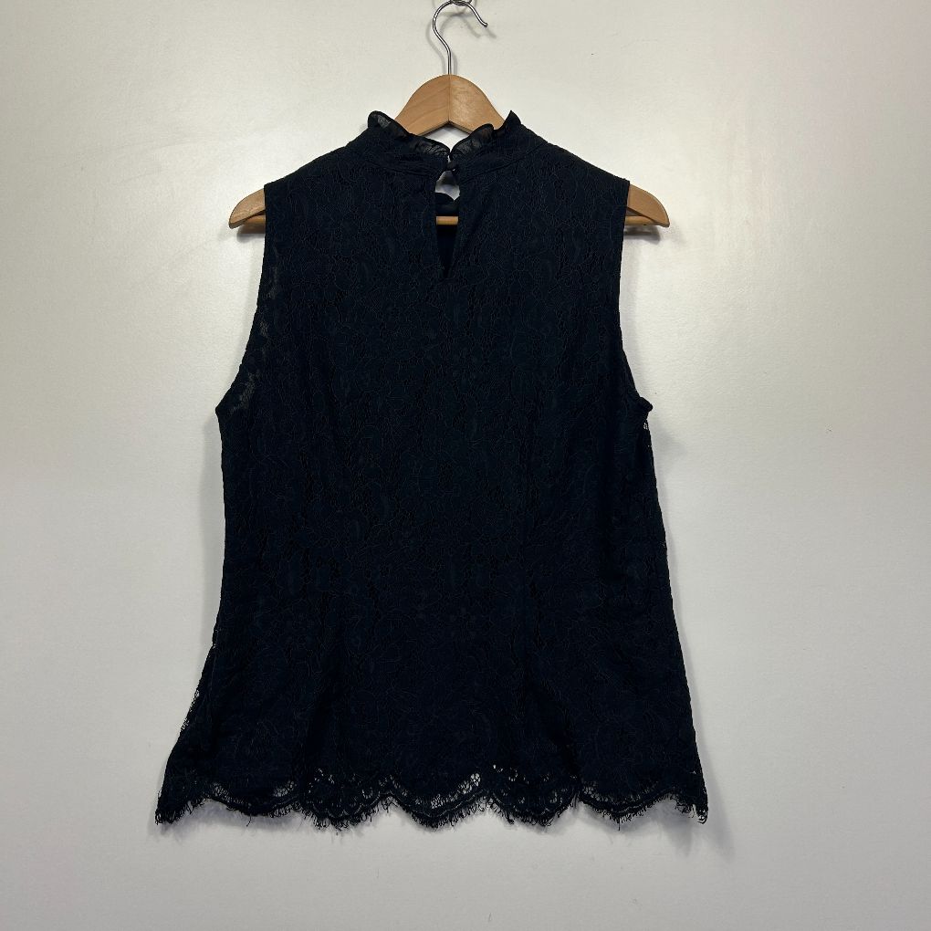 Black lace sleeveless top front view