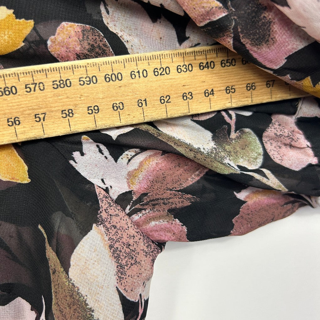 Anko Black Floral Print Blouse - Size 20