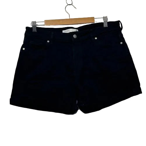 Target Black Cuffed Denim Shorts - Size 16