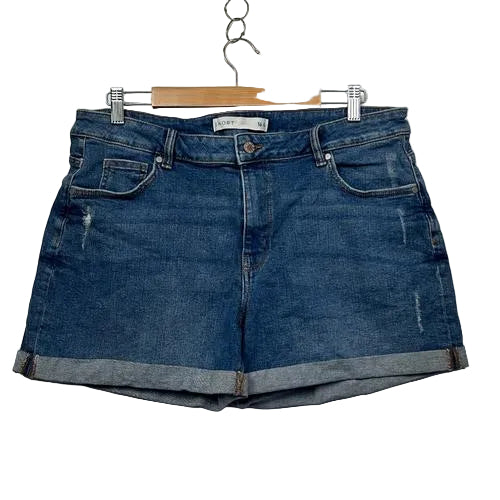 Target Blue Cuffed Denim Shorts - Size 16