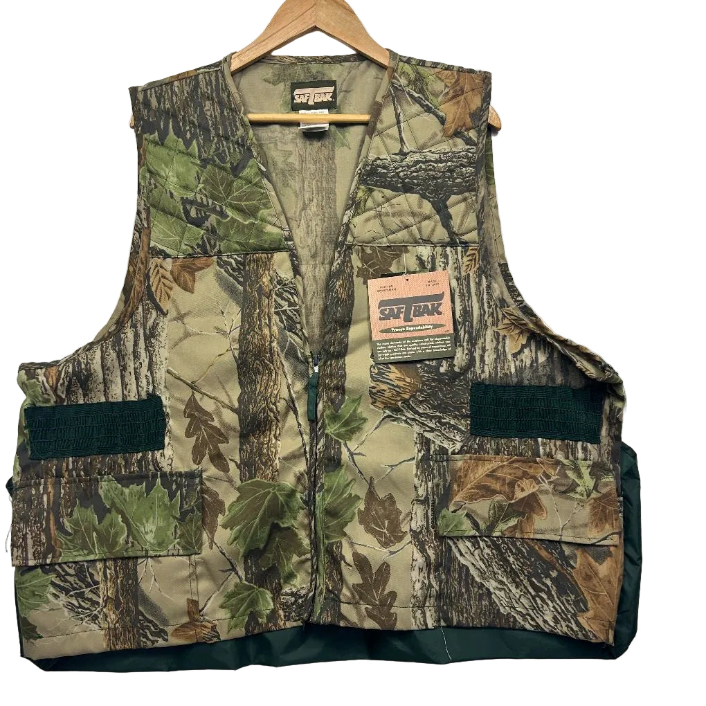 Camouflage fishing vest front view