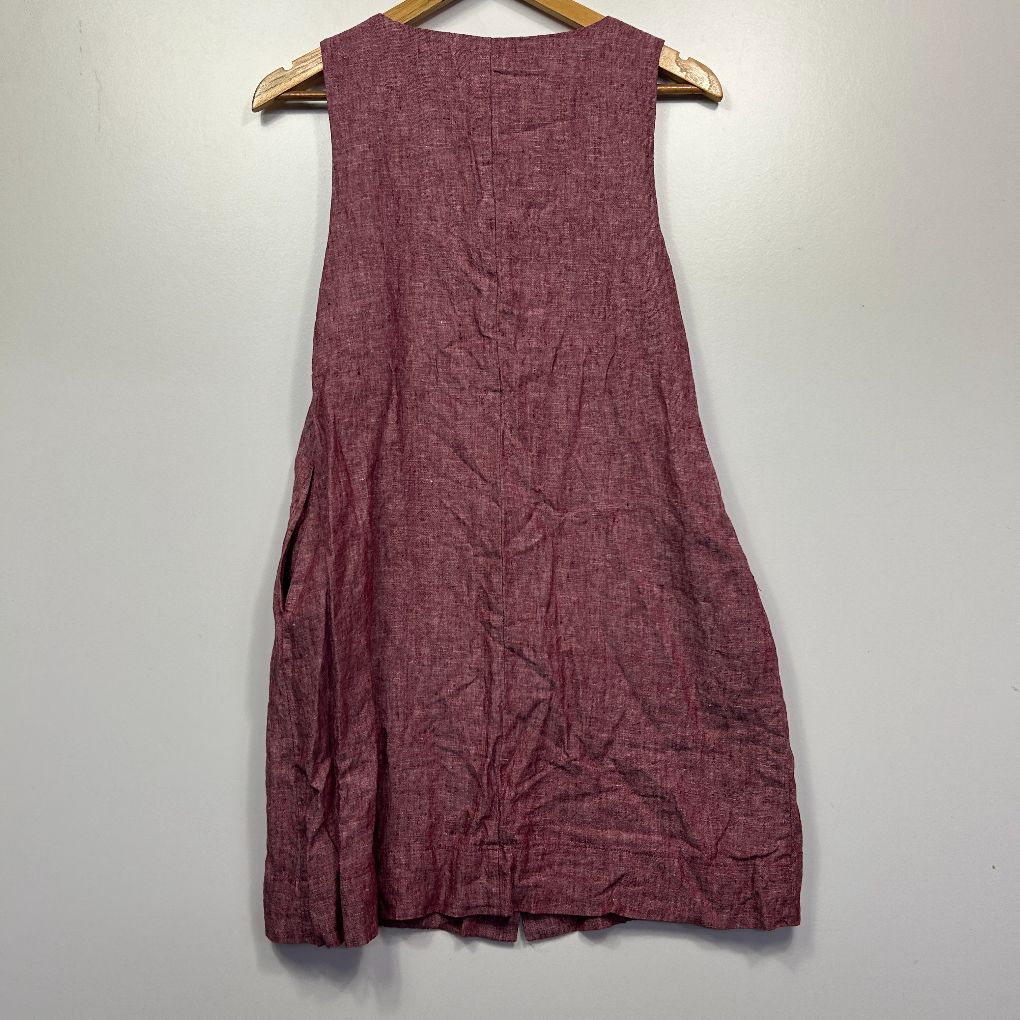Burgundy sleeveless dress front view