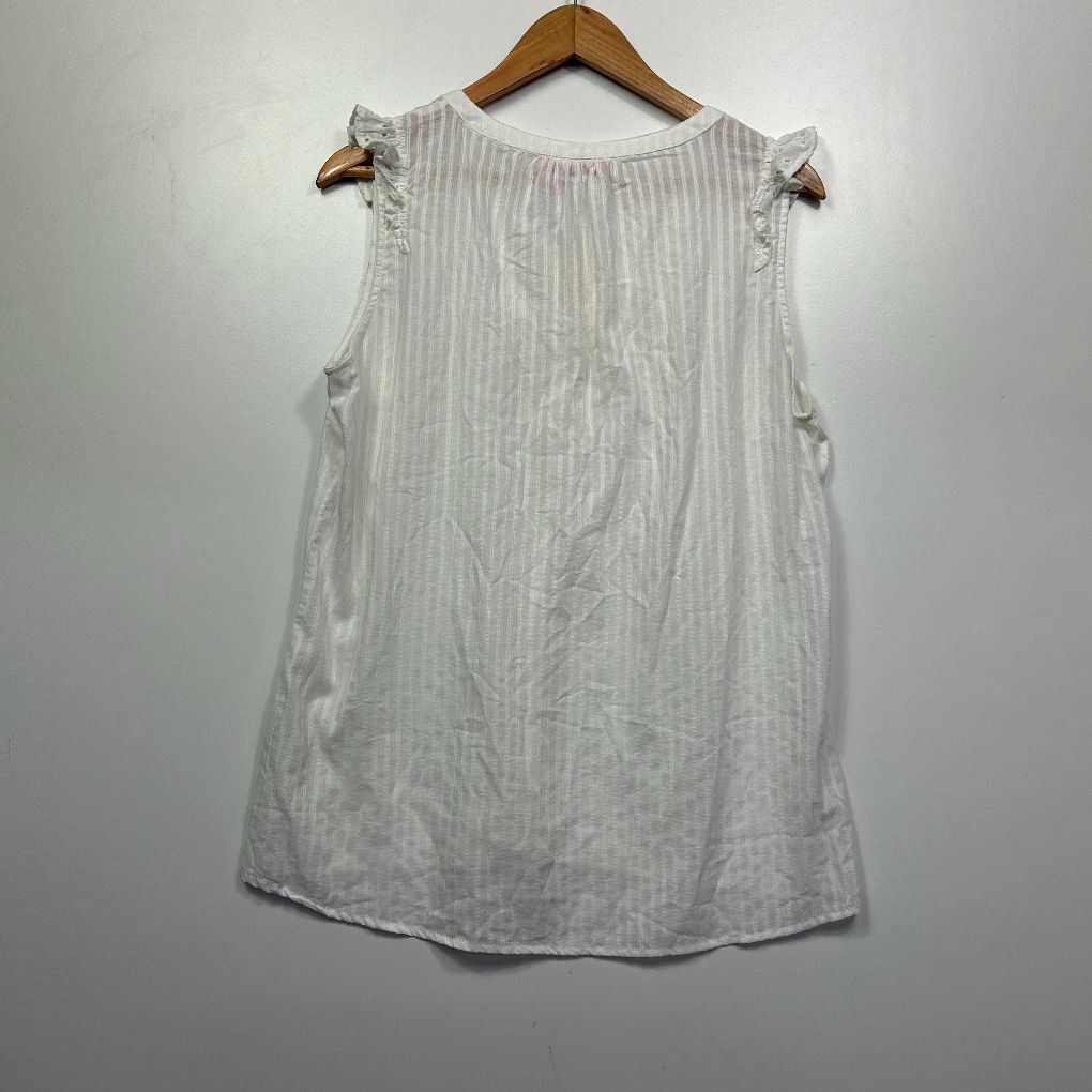 White striped sleeveless top front view