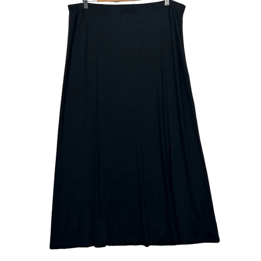 Black A-line skirt front view